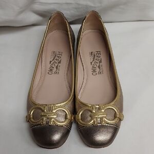 Salvatore Ferragamo Darleen Metallic Flats